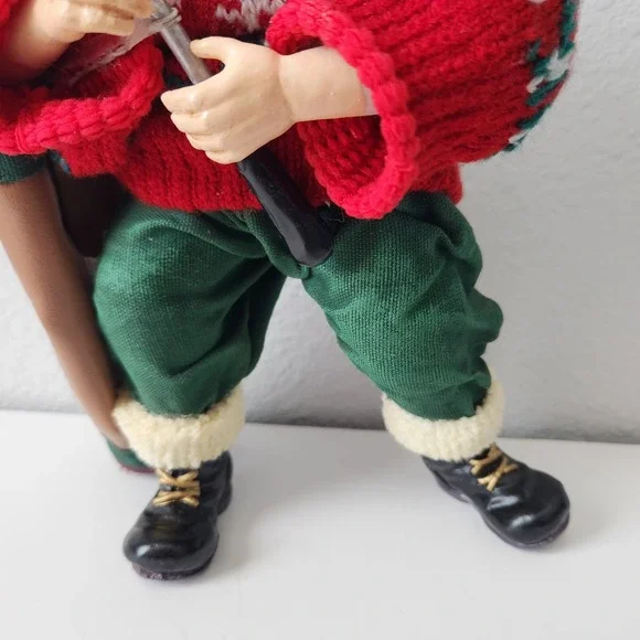Vintage Terrys Village Christmas Golfing Santa With Golf Bag And Clubs 9in Tall - Picture 4 of 11